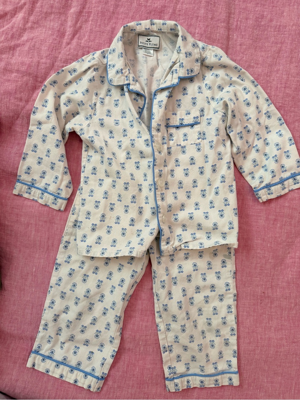 Petite Plume Blue Floral Pajama Set